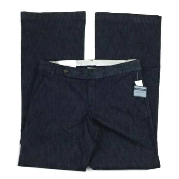 GAP Dark Blue Wash Low Rise Straight Flare Leg Denim Trouser Jeans Womens 8L NWT - Picture 3 of 15